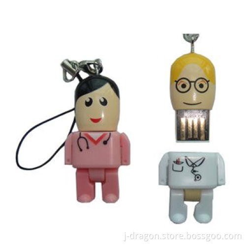 Mini Doctor-shaped USB Flash Drives with 1 to 32GB Storage and High-speed UDP Chips